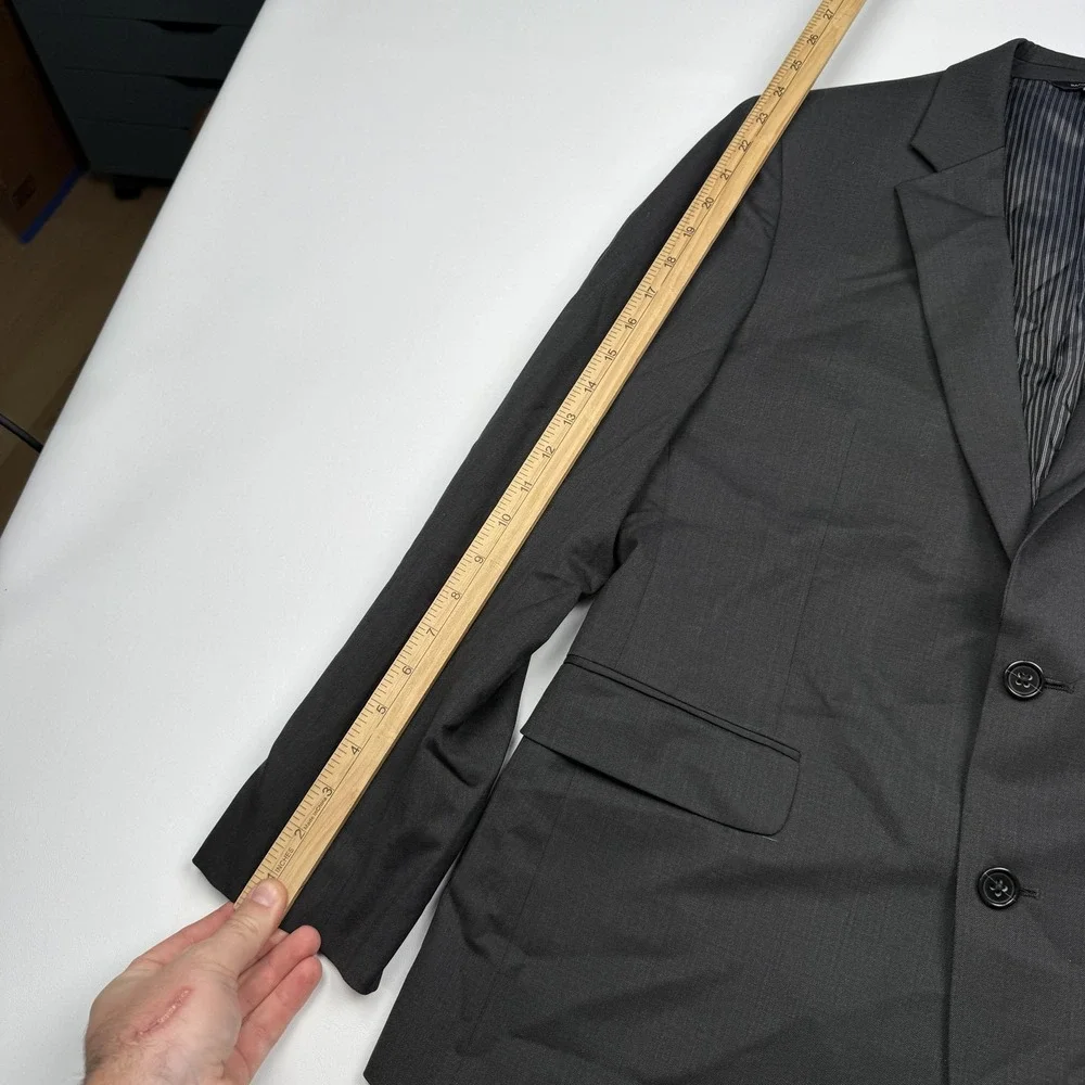 Banana Republic Suit Jacket Mens 38S Gray Standard Fit Marzotto Super 120s
